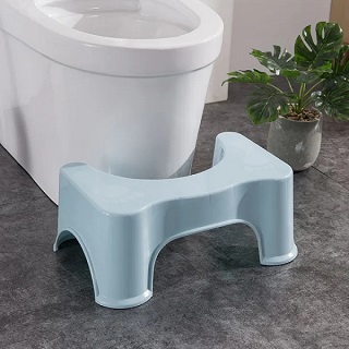 BLUE Toilet Stool Non Slip Bath Bathroom Squat Step Stool